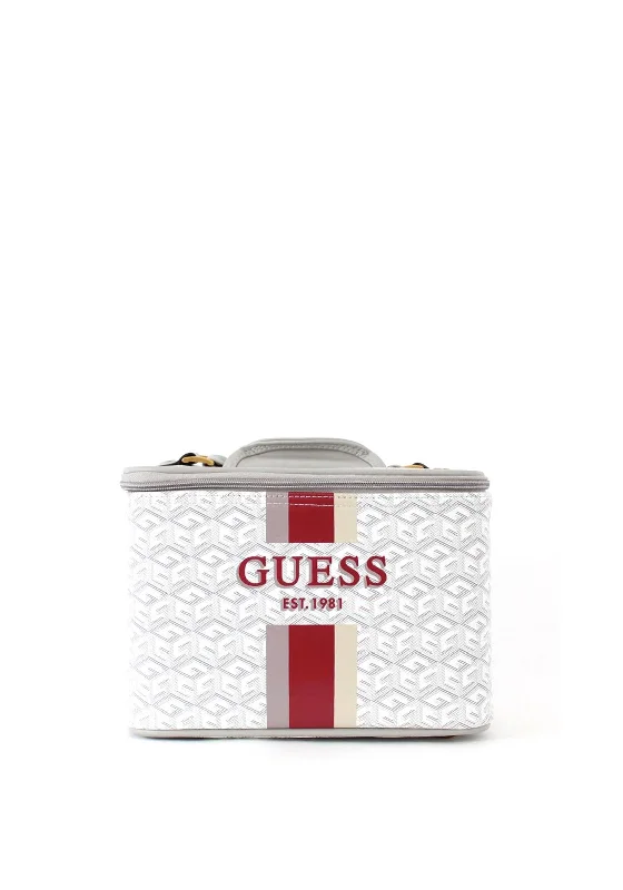 Guess Vikky Logo Beauty Travel Case, Stone Grey