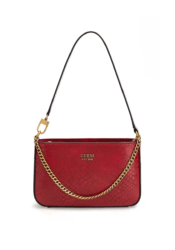 Guess Katey Croc Mini Shoulder Bag, Red