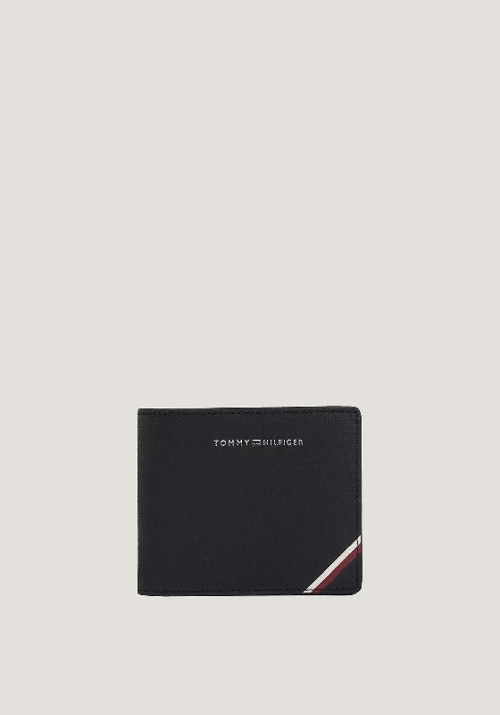 Tommy Hilfiger Men’s Textured Leather Card & Coin Wallet, Black