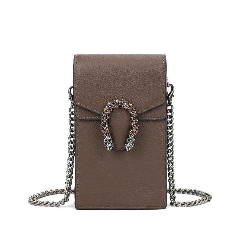 Tiffany & Fred Full-Grain Leather Crossbody/ Phone Bag