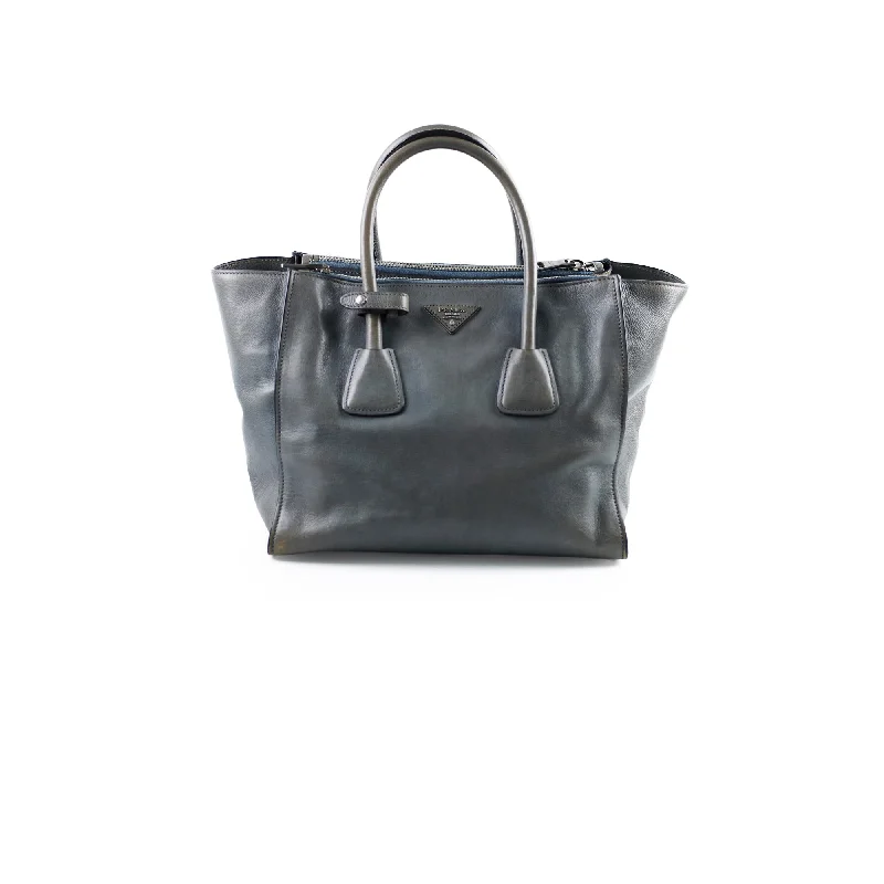 Prada Medium Glace Calf Twin Pocket Tote