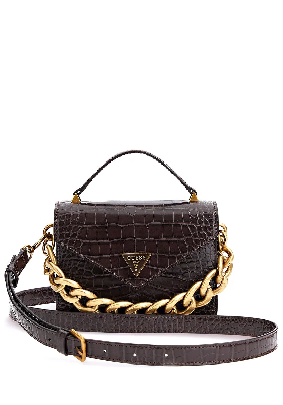 Guess Retour Croc Print Grab Bab, Espresso