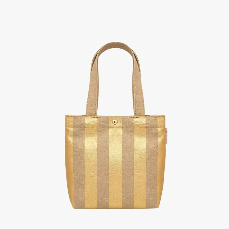 Mini Bonnie Tote Bag -- Gold Stripe