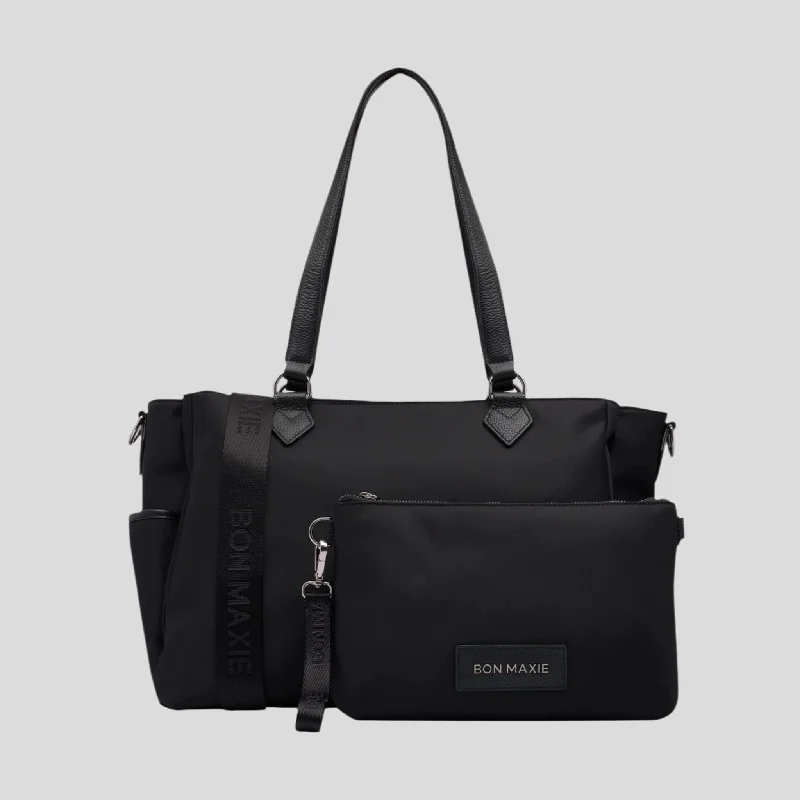 Carryall Tote + Pouch --  Black Nylon