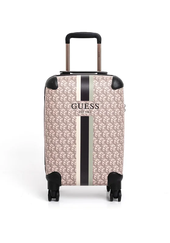 Guess Wilder Travel G Cube 18” Spinner Suitcase, Espresso Logo