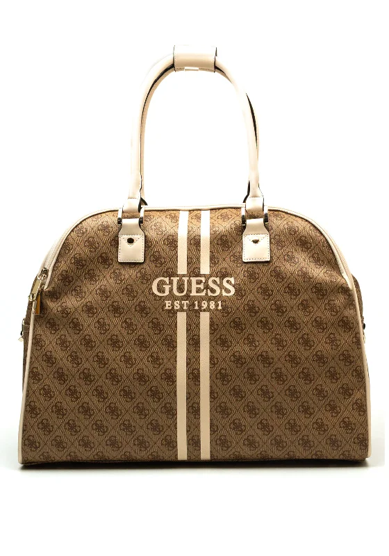 Guess Mildred 4g Logo Deluxe Dome Travel Bag, Latte