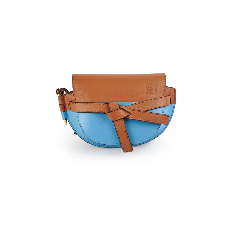 Loewe Mini Gate Crossbody Bag Blue/Tan