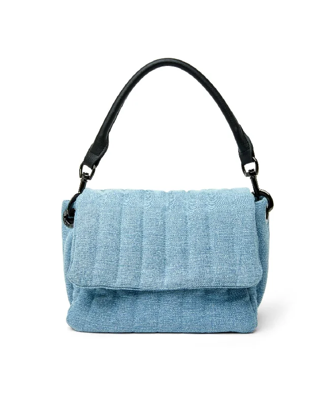 Women's Bar Bag In Stone Washed Denim