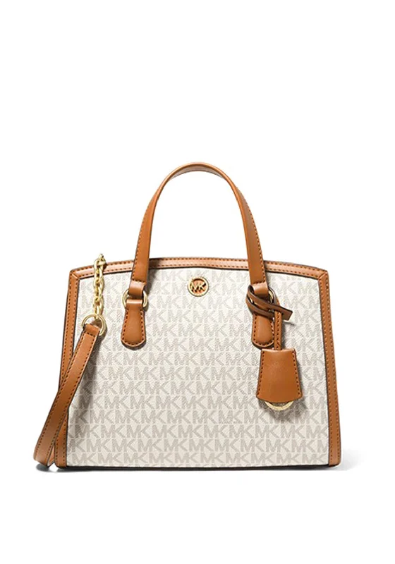 MICHAEL Michael Kors Chantal Medium Satchel Bag, Vanilla & Acorn