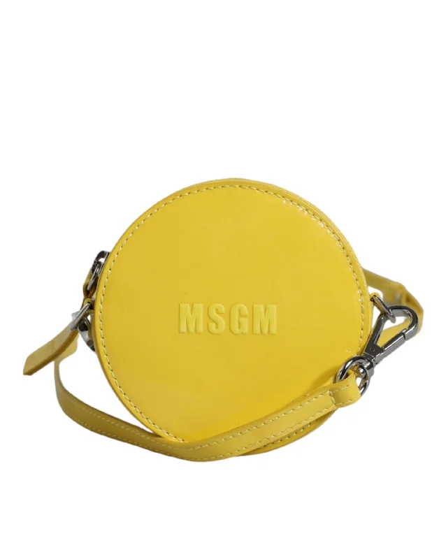 MSGM  Leather Logo Crossbody Sling Shoulder Round Women's Bag (Pre-Owned)