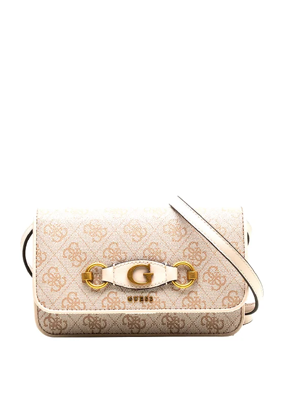 Guess Izzy 4G Logo Smartphone Crossbody Bag, Stone