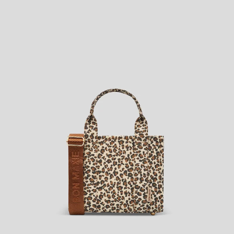 Micro Bon Vivant Structured Tote Bag -- Tan Leopard