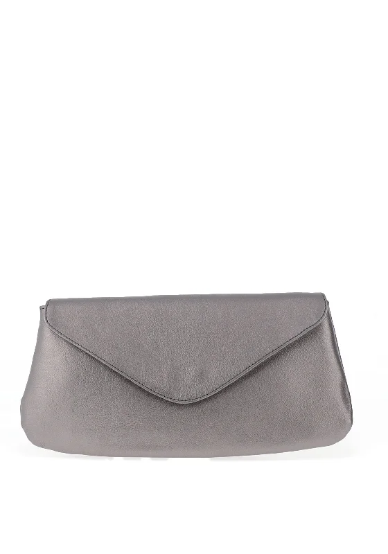 Pomares Envelope Pebbled Print Clutch Bag, Roca