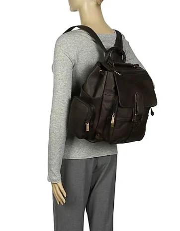 David King & Co. 323 Leather Top Handle Backpack Unlined- $160