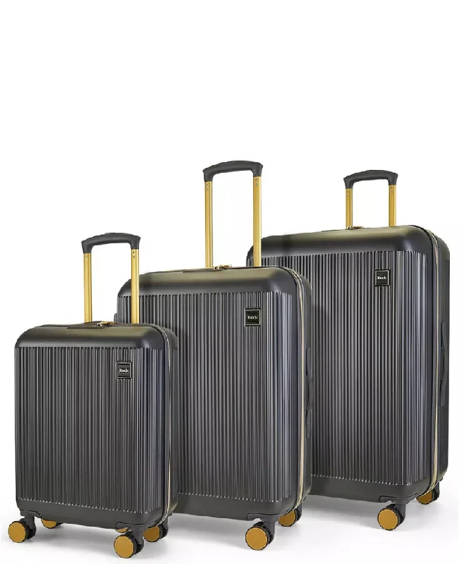 ARIA Set of 3 Suitcases  - Charcoal with Gold