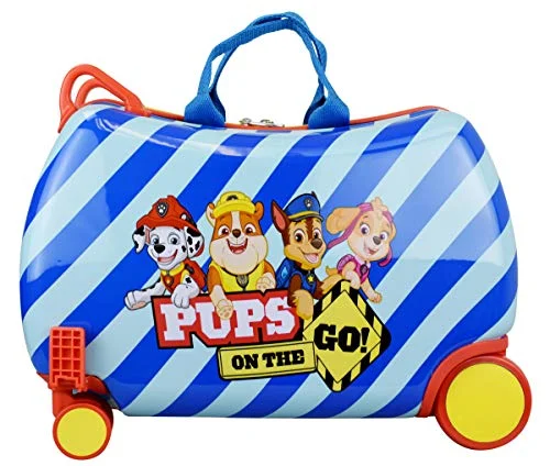 Nickelodeon Paw Patrol Boys - Girls Carry On Luggage 20" Kids Ride-On Trunky Suitcase (BLUE)