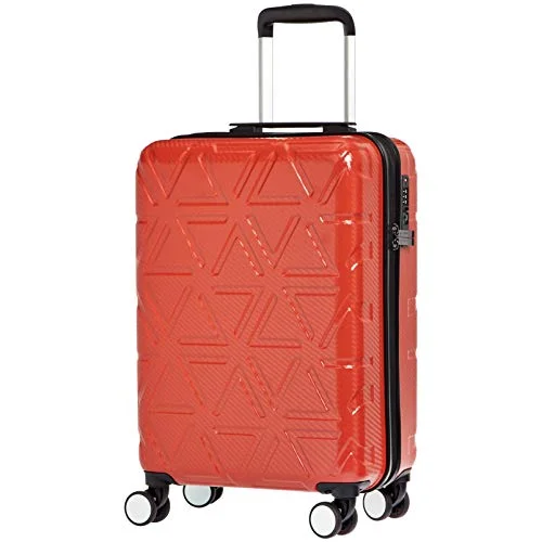 AmazonBasics Pyramid Luggage Spinner with TSA Lock, 20-Inch Carry-On, Red