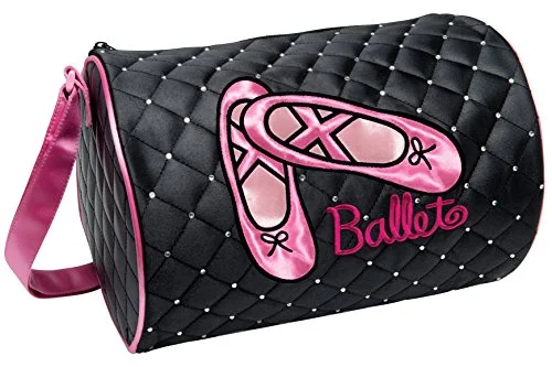 Danshuz Quilted Rhinestone Ballet Duffel Bag