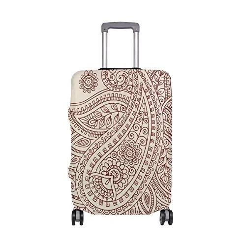 GIOVANIOR Henna Paisley Flower Luggage Cover Suitcase Protector Carry On Covers