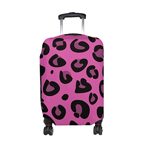 GIOVANIOR Pink Leopard Texture Luggage Cover Suitcase Protector Carry On Covers