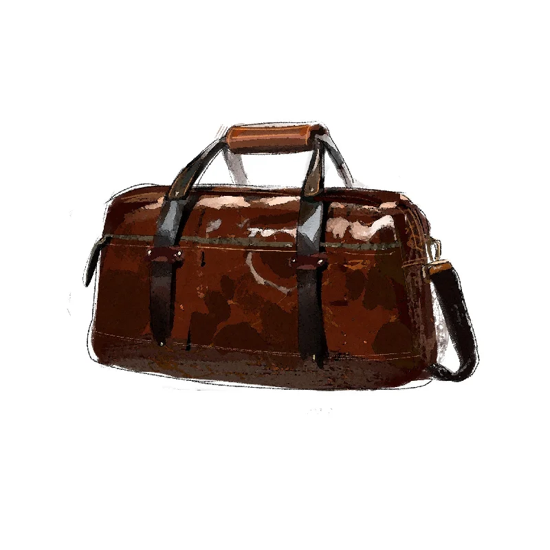 Espresso Elegance Carry on Duffle, Saddle Tan