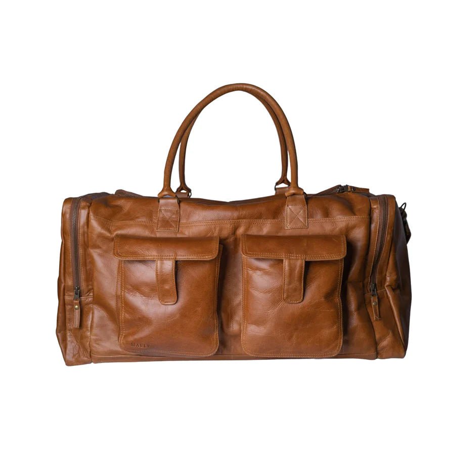 Mally Philip Leather Travel Duffel Bag | Toffee