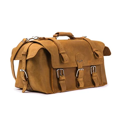 Saddleback Leather Side Pocket Duffel - Best Carry On, Travel Duffel Bag - 100 Year Warranty