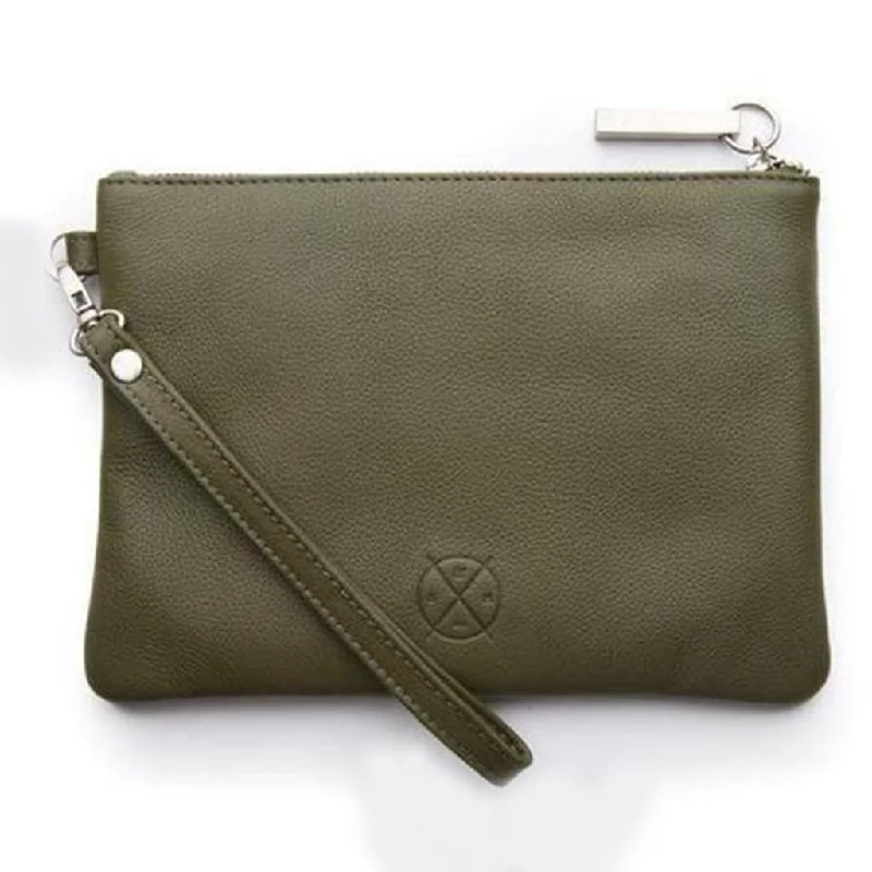 Stitch & Hide Cassie Clutch - Olive