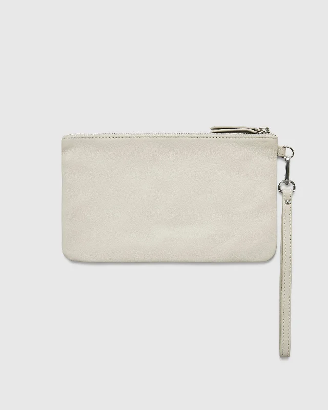 Leather Clutch Travel Pouch - Cinder Grey