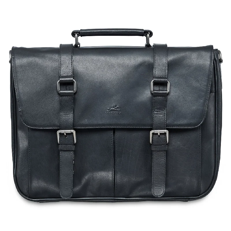 Single Compartment Briefcase for 15" Laptop with RFID Secure Pocket, 15.25" x 4" x 11.5", Black