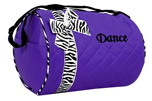 Dance Bag - Quilted Zebra Duffle In Purple