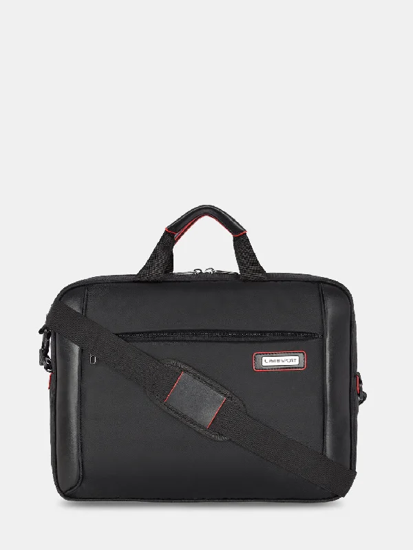 Lavie Sport 2.5 Compartment Business Pro Unisex Laptop Briefcase Bag |Messenger Bag Black