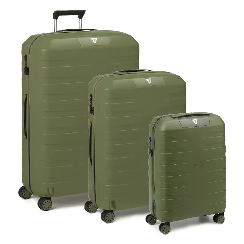 Roncato Box Young Hardsided Spinner Suitcase 3pc Set Green