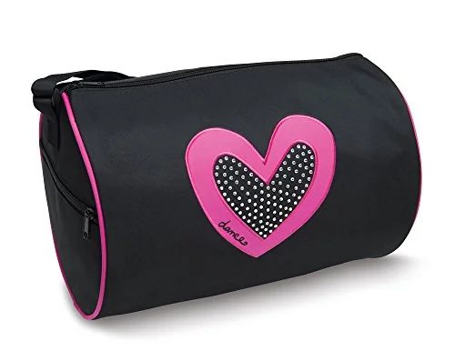 Dancer'S Heart With Rhinestones Black Duffel Bag By Danshuz