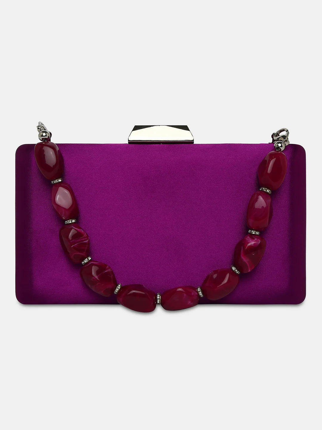 Caprese Hazel Bead Clutch Small Purple