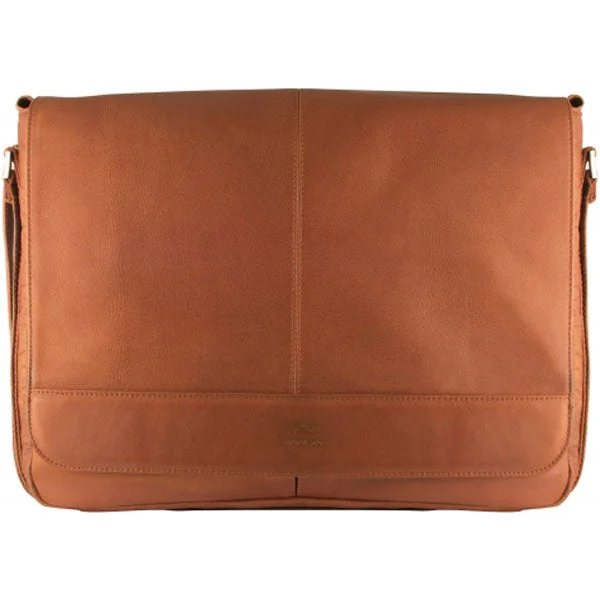 Mancini Leather Messenger Bag for 15.6" Laptop / Tablet with RFID Secure Pocket, 17.25" x 3" x 12", Cognac