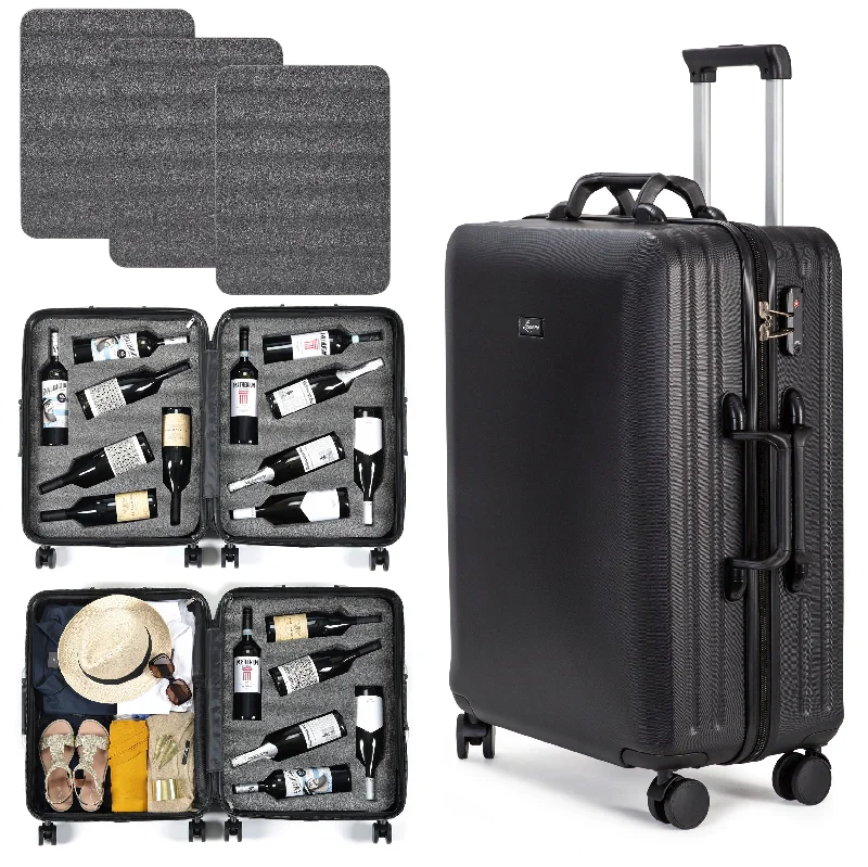 LAZENNE ELITE - WINE TRAVEL SUITCASE 12 BOTTLES WITH REMOVABLE INSERTS - TSA AIRLINE APPROVED, 10-YEARS WARRANTY