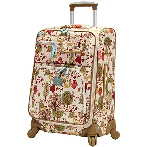 Lily Bloom Carry On Expandable Design Pattern Luggage With Spinner Wheels For Woman (20in, Forest)