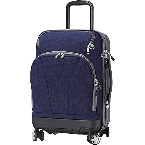 eBags TLS Hybrid (Hardside/Softside) Spinner Expandable Luggage - 22-inch - Carry-On - (Brushed Indigo)