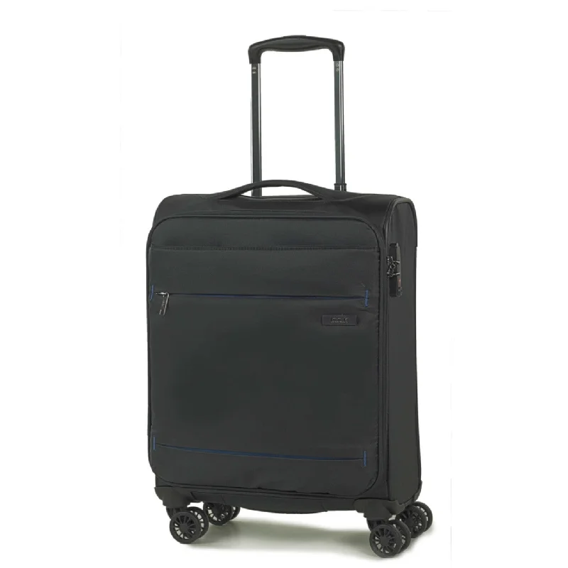 DELUXE-Lite 4 Wheel Cabin Suitcase 55cm - Black