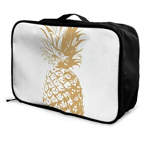 Travel Bags Summer Fruit Pineapple Portable Duffel Trolley Handle Luggage Bag