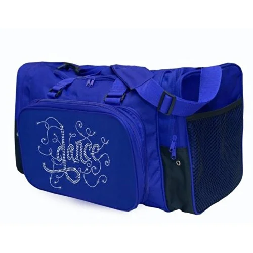 Sassi Design Royal Blue Dance Rhinestone 27" Square Duffel Bag Tote