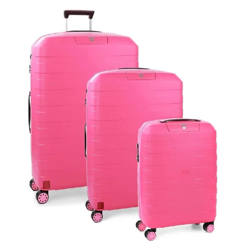 Roncato Box Young Hardsided Spinner Suitcase 3pc Set Pink