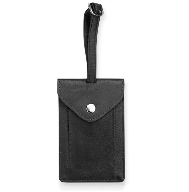 Primehide Leather Luggage Tag - Black